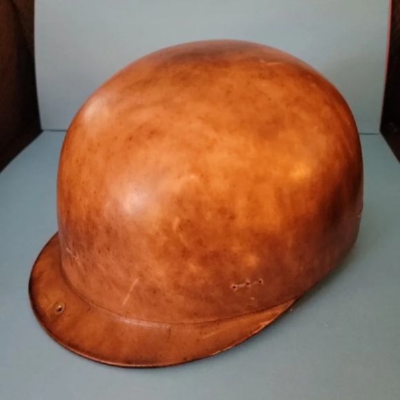 Vintage Collectable Chapal Retro Driving Helmet Leather